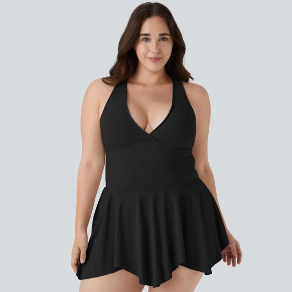 NWT Halara deep V neck  racer back  romper dress with  short sz 2X - Picture 10 of 12